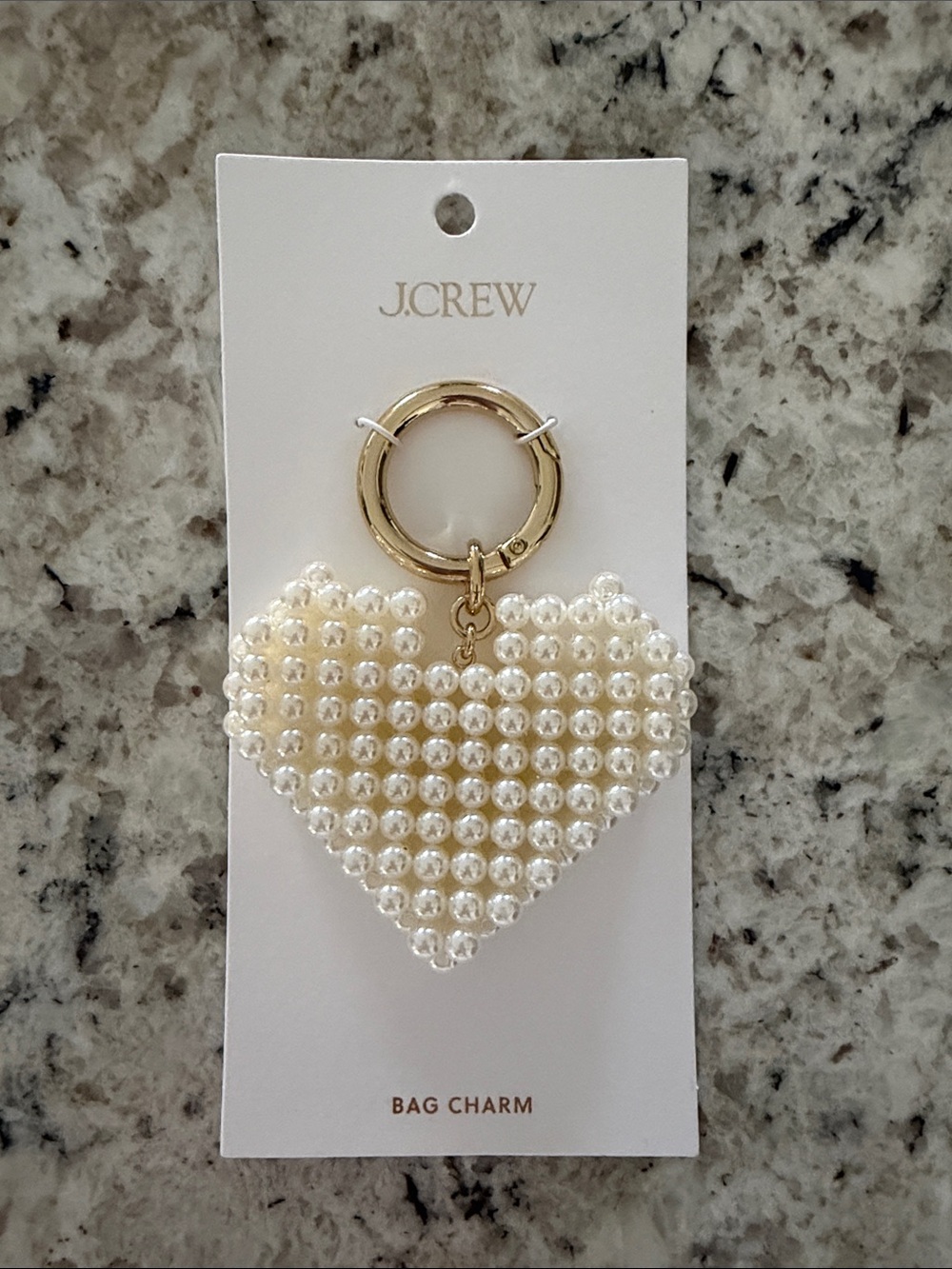 J. Crew Bag Charm Pearl Goldtone